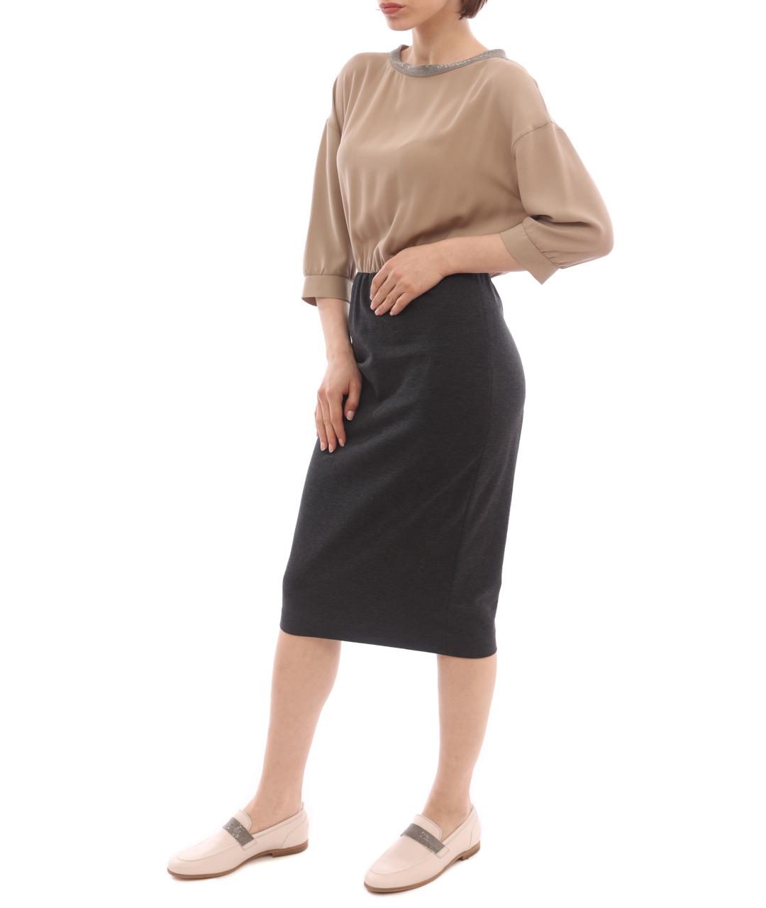 BRUNELLO CUCINELLI Мульти повседневное платье, фото 2