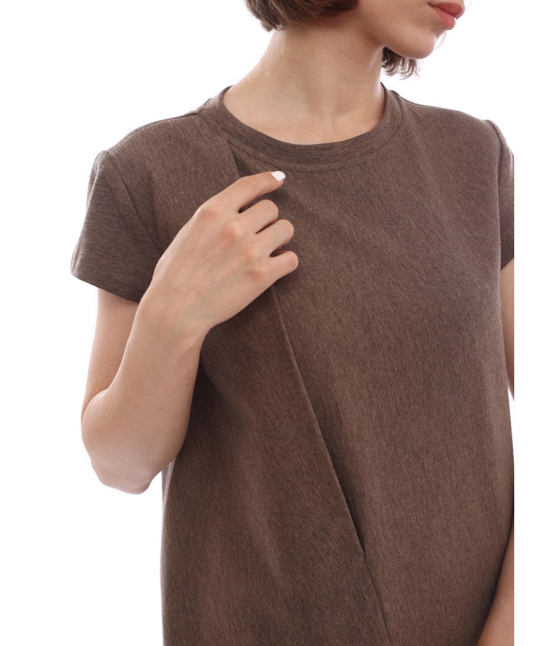 BRUNELLO CUCINELLI Коричневое повседневное платье, фото 4