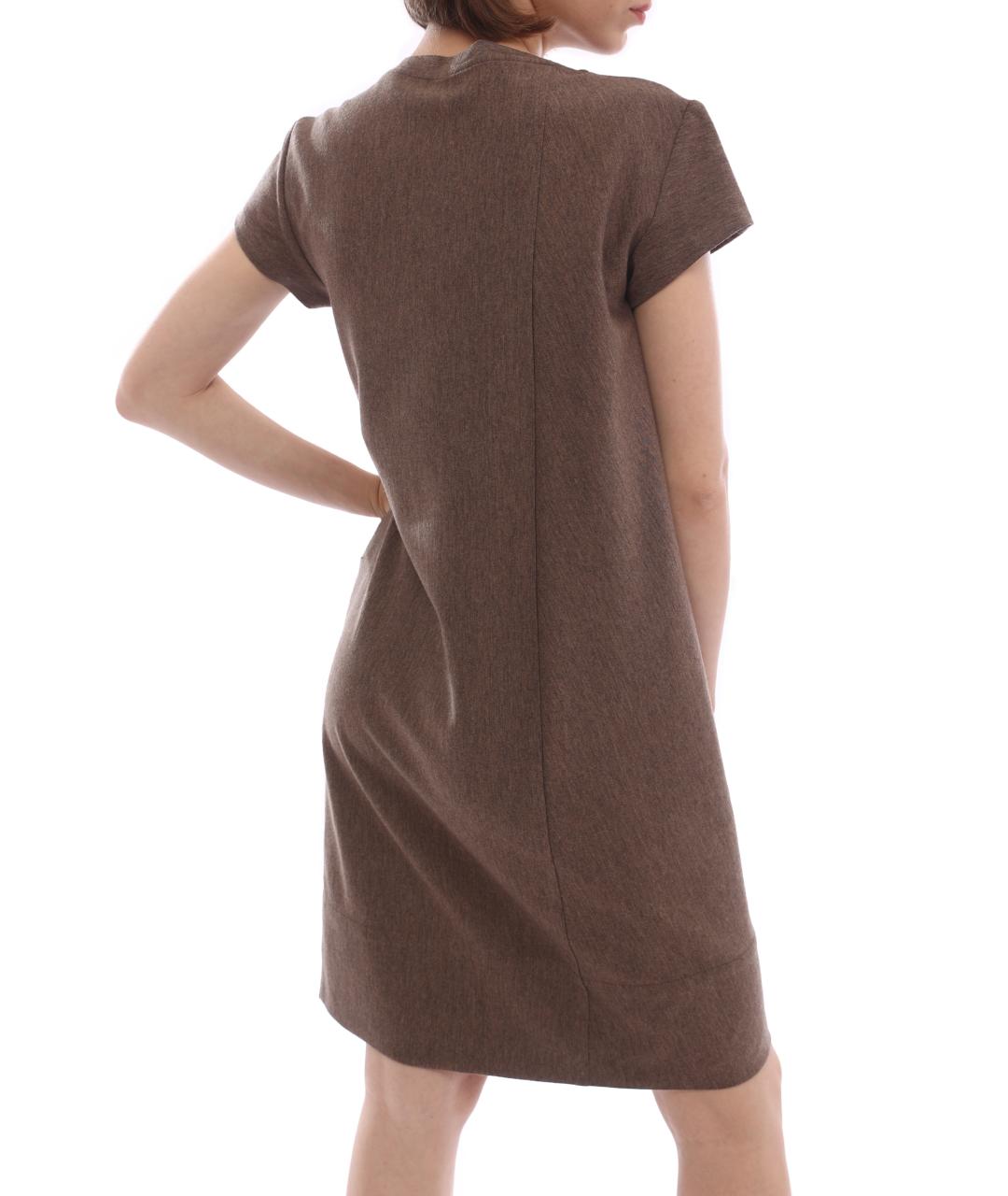 BRUNELLO CUCINELLI Коричневое повседневное платье, фото 3