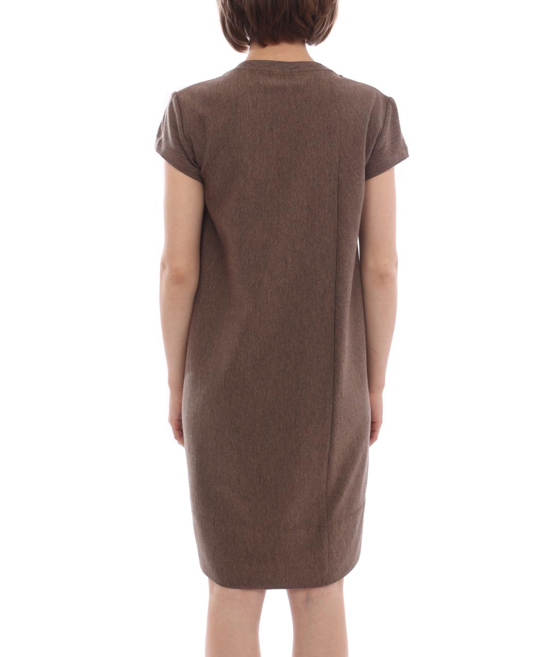 BRUNELLO CUCINELLI Коричневое повседневное платье, фото 2