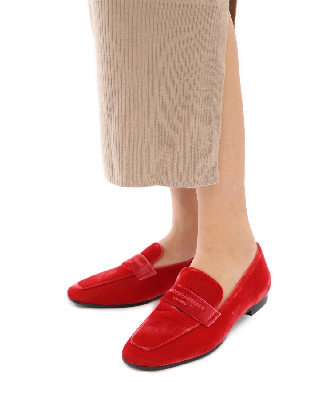 EMPORIO ARMANI Красные мокасины, фото 7