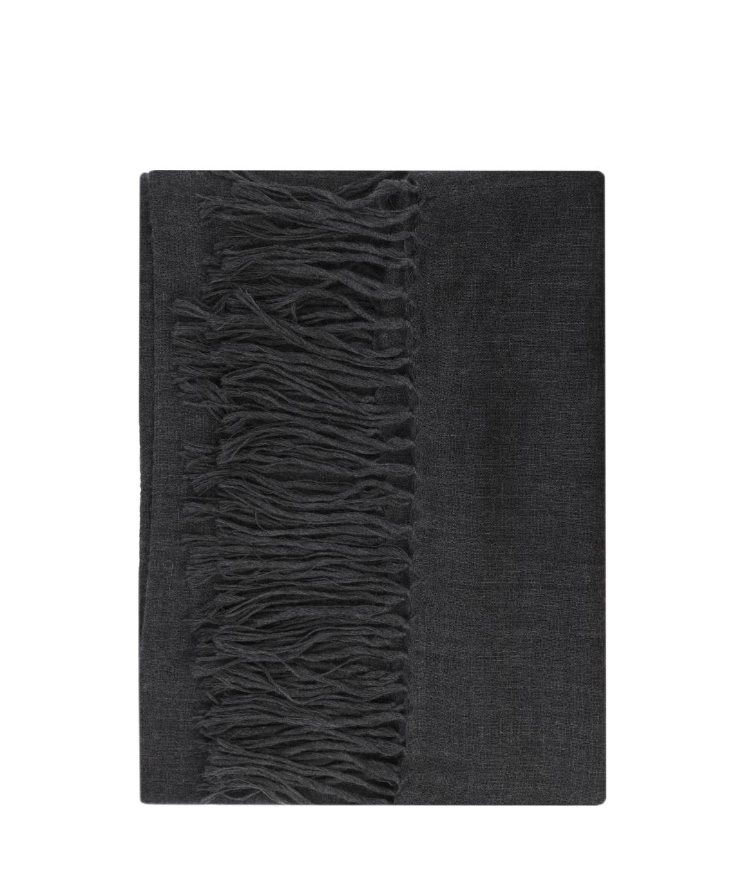 BRUNELLO CUCINELLI Черный кашемировый шарф, фото 1