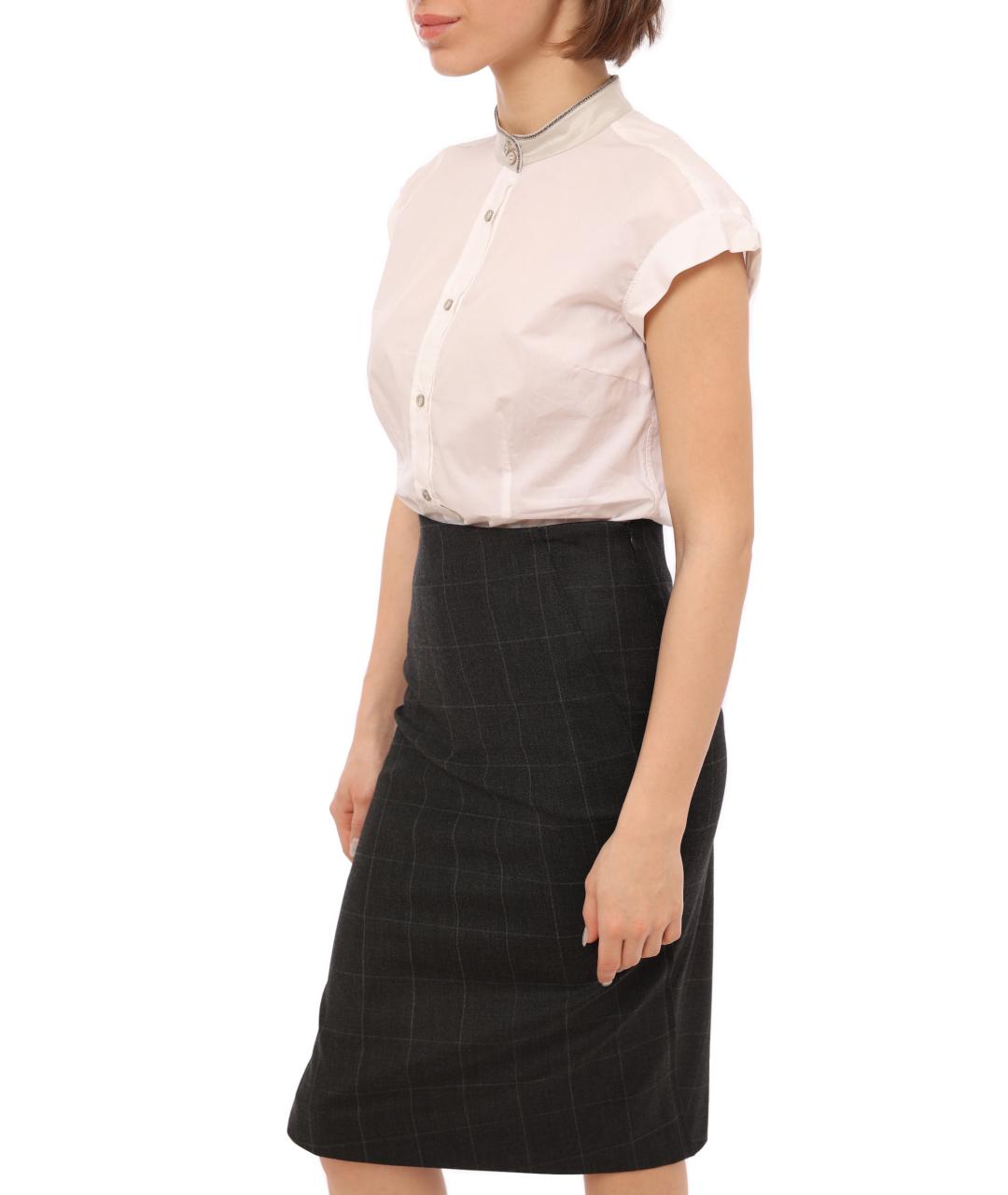 BRUNELLO CUCINELLI Белая хлопковая блузы, фото 2