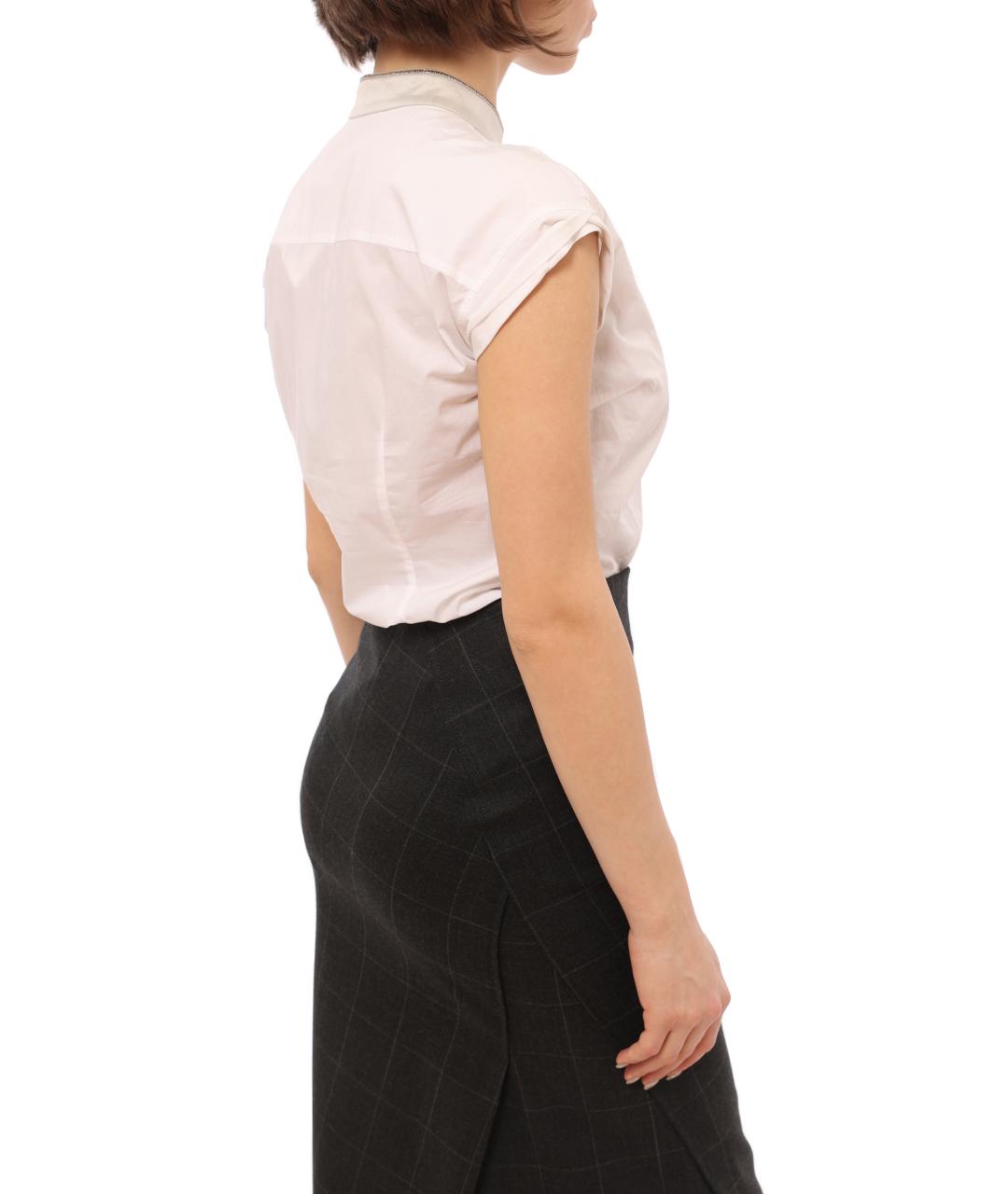 BRUNELLO CUCINELLI Белая хлопковая блузы, фото 3