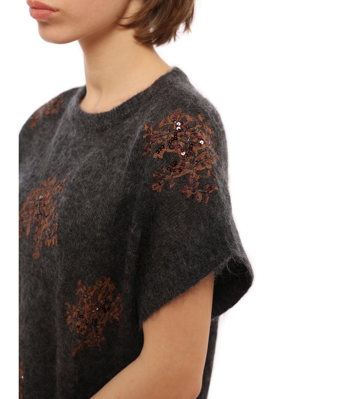 BRUNELLO CUCINELLI Серый шерстяной джемпер / свитер, фото 6