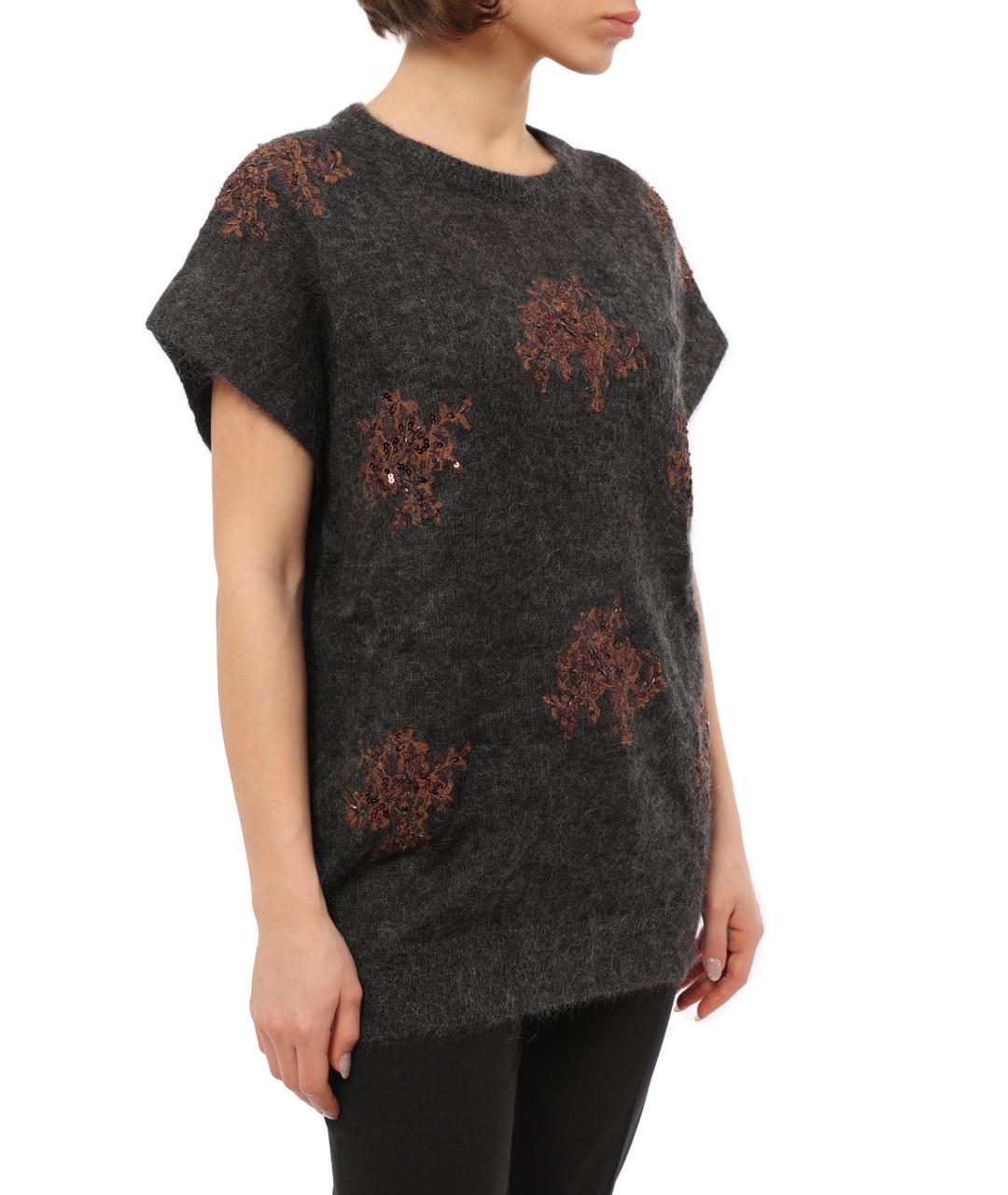 BRUNELLO CUCINELLI Серый шерстяной джемпер / свитер, фото 5