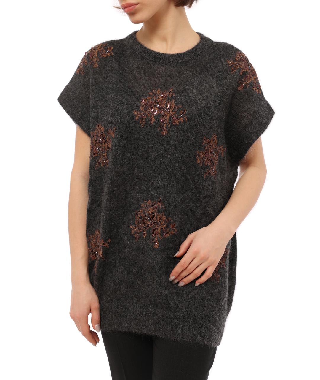 BRUNELLO CUCINELLI Серый шерстяной джемпер / свитер, фото 3