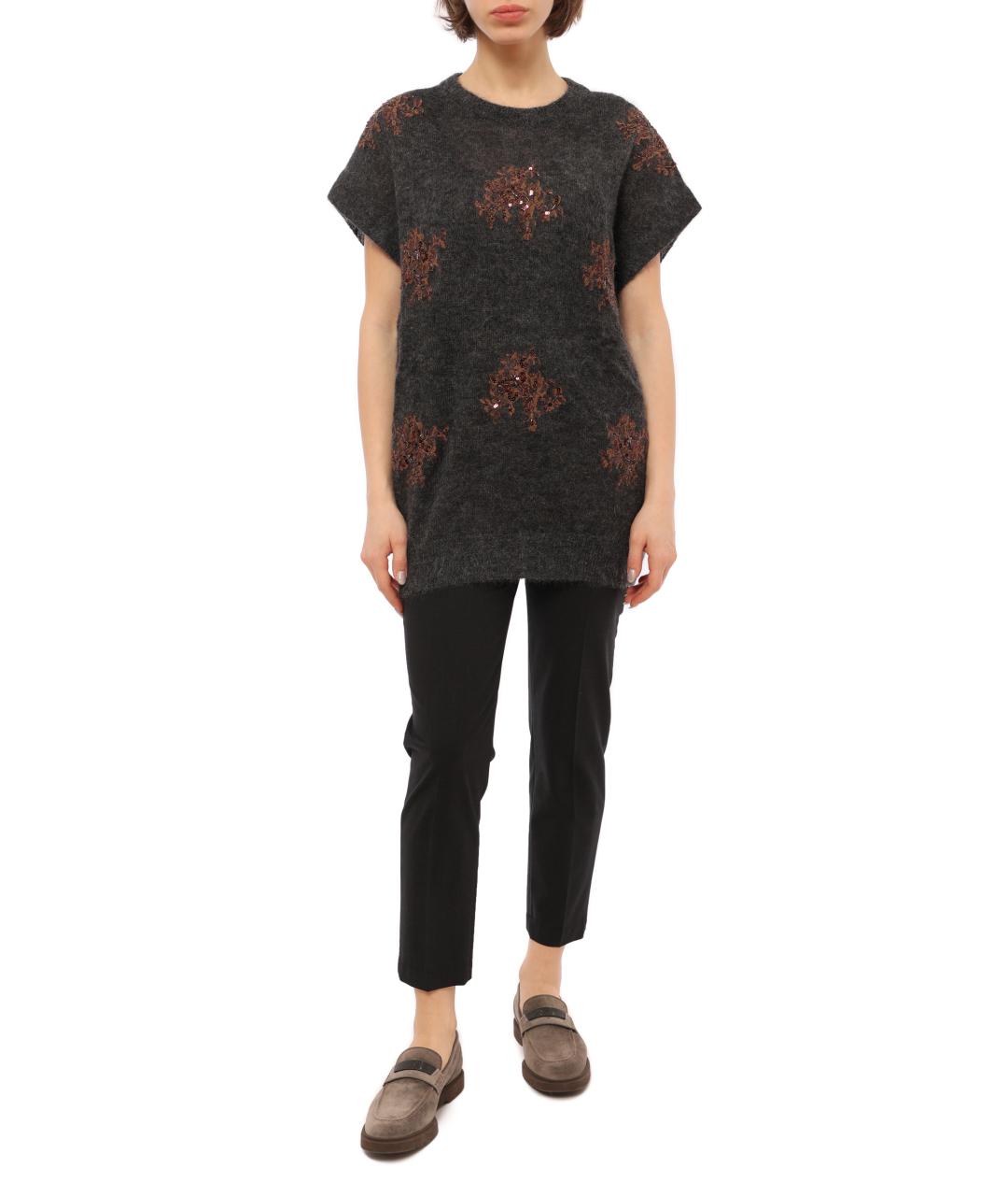 BRUNELLO CUCINELLI Серый шерстяной джемпер / свитер, фото 2