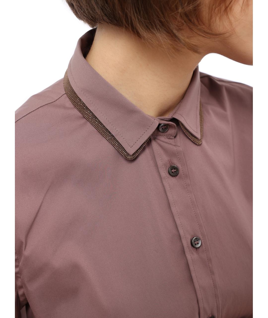 BRUNELLO CUCINELLI Розовая хлопковая блузы, фото 4