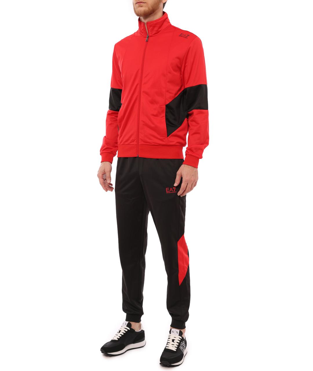 EA7 Красный полиэстеровый спортивный костюм, фото 4