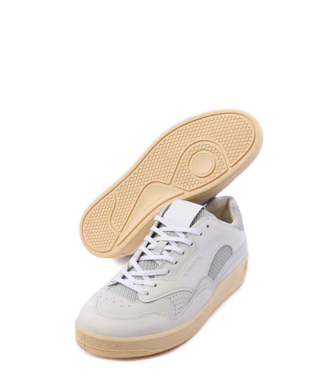 JIL SANDER Голубые кожаные низкие кроссовки / кеды, фото 5