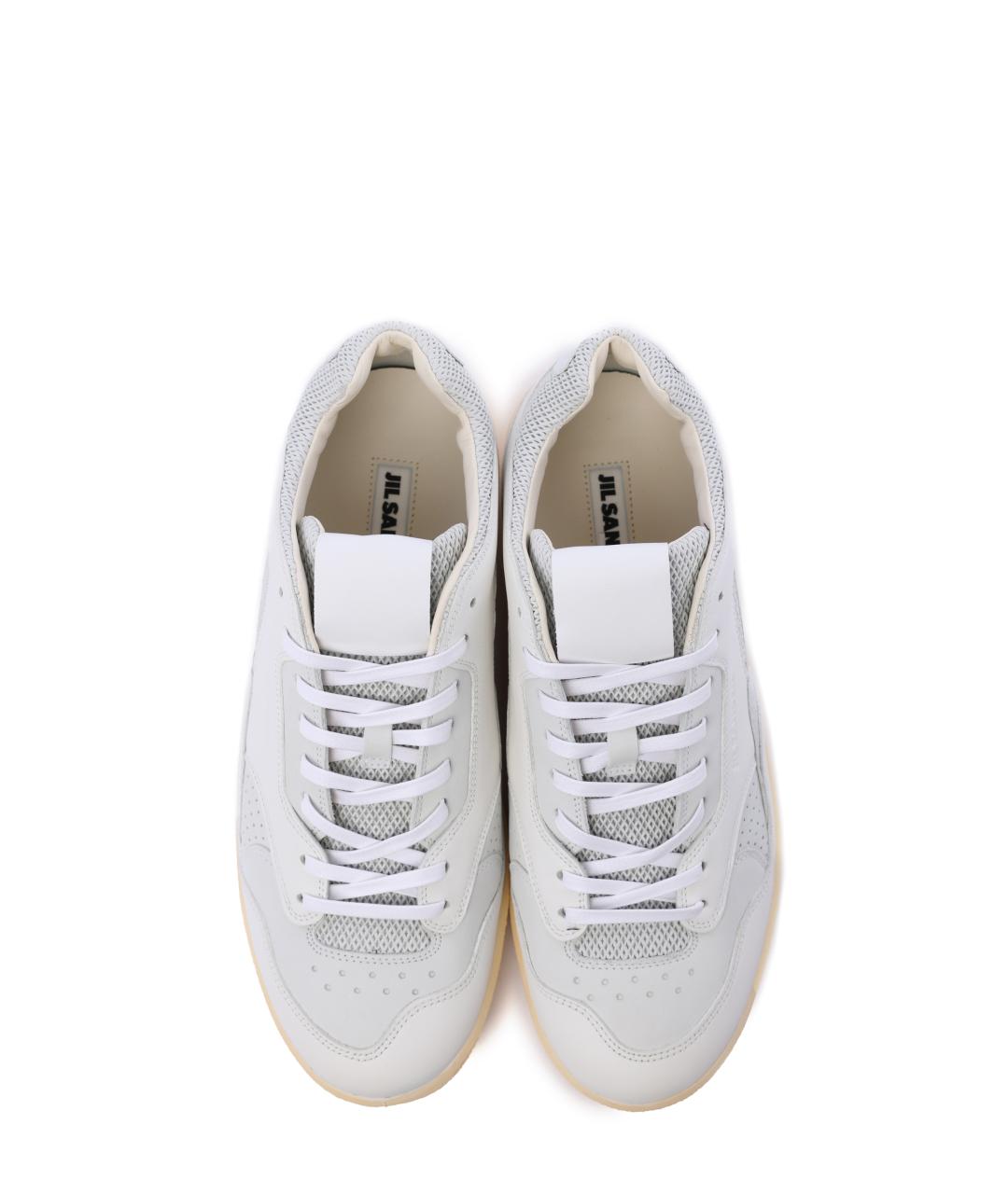 JIL SANDER Голубые кожаные низкие кроссовки / кеды, фото 4