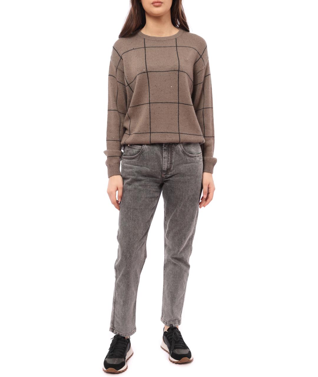 BRUNELLO CUCINELLI Серые хлопковые прямые джинсы, фото 5