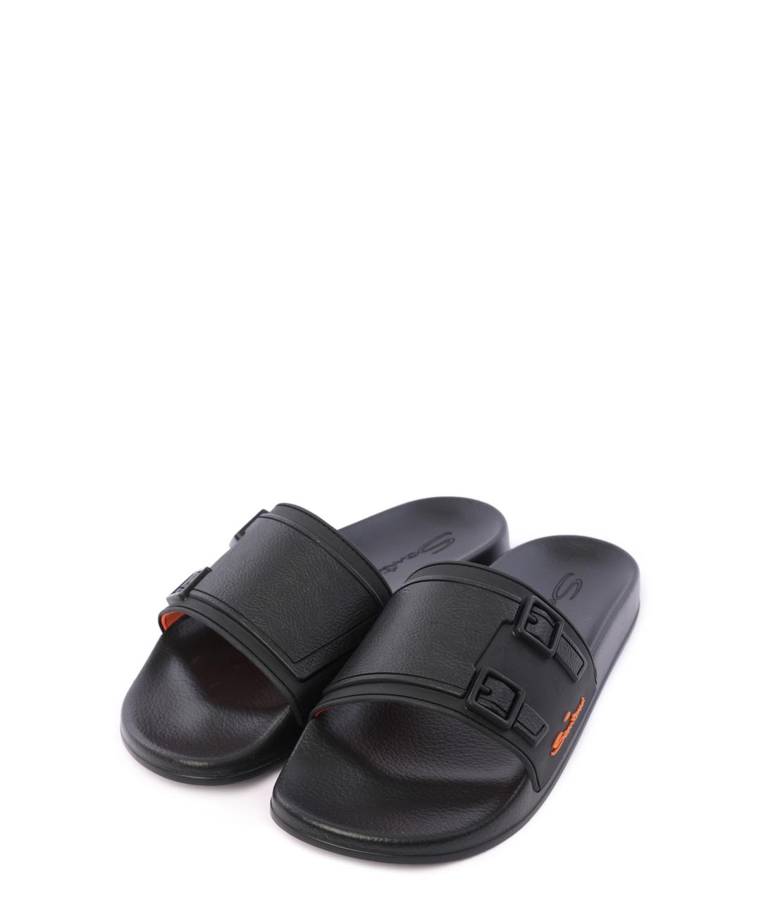 SANTONI Черные шлепанцы, фото 2