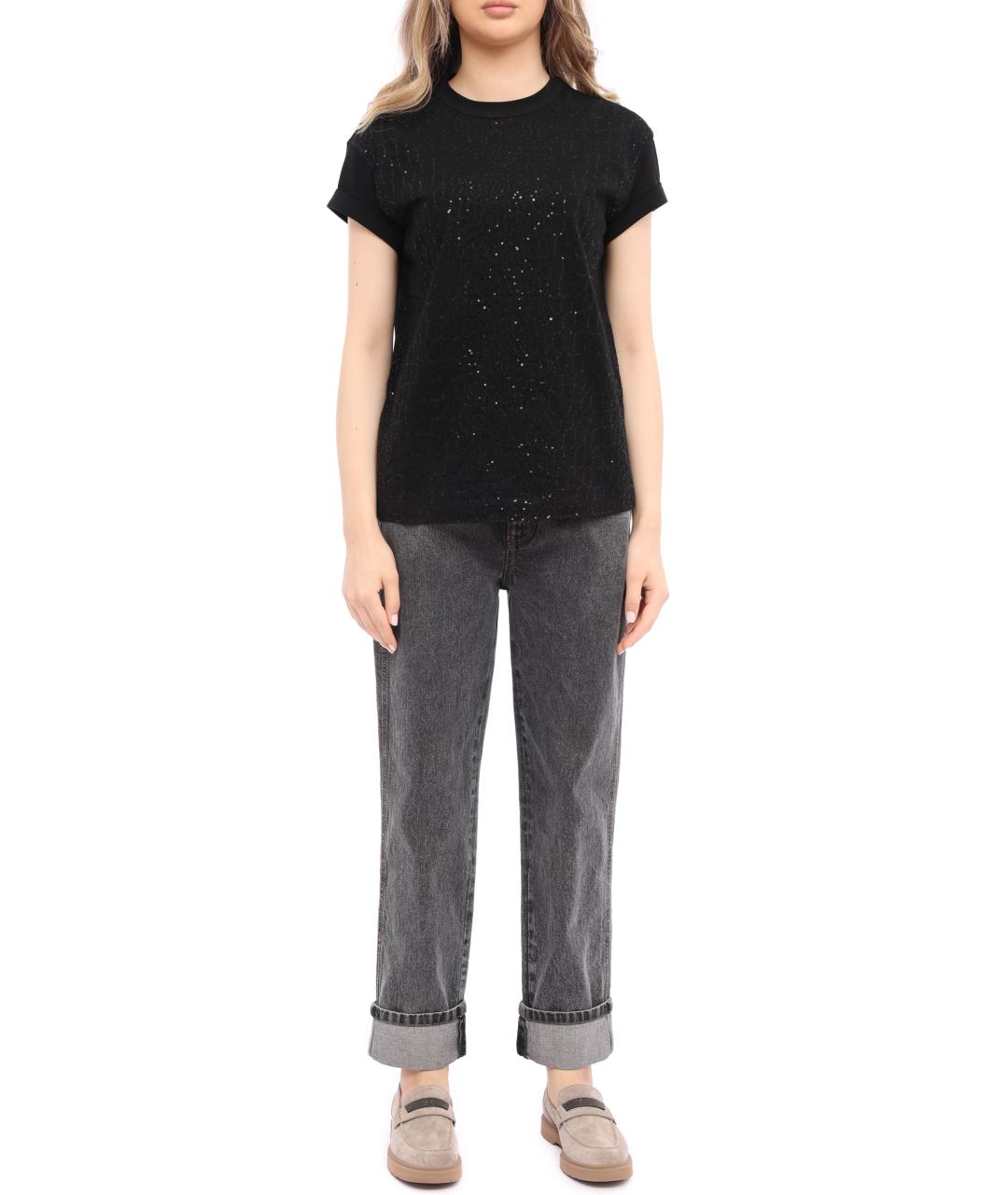 BRUNELLO CUCINELLI Серые хлопковые прямые джинсы, фото 1