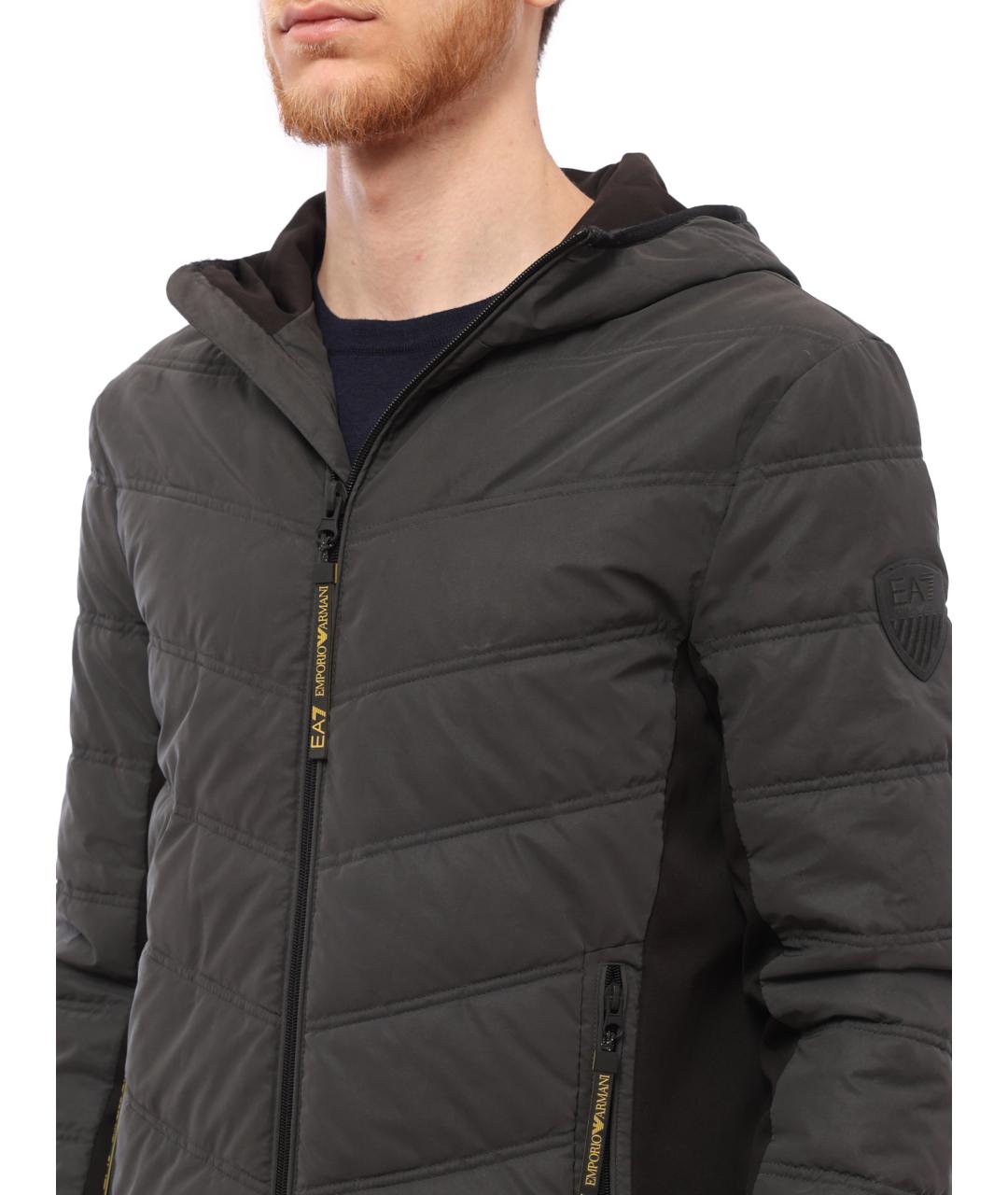 EA7 Коричневая полиэстеровая куртка, фото 5