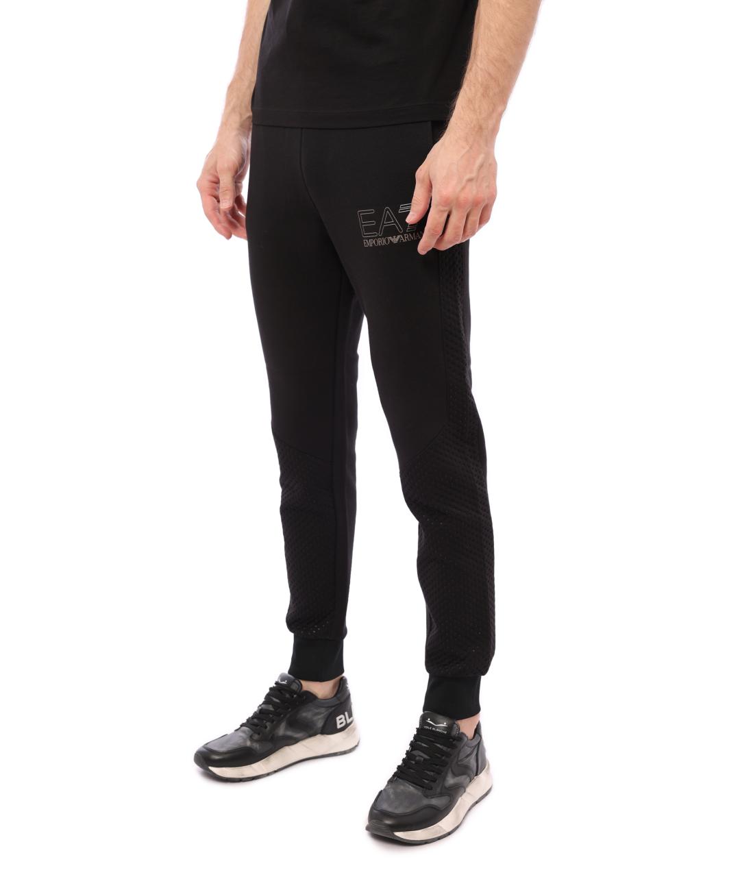 EA7 Черные полиэстеровые повседневные брюки, фото 3