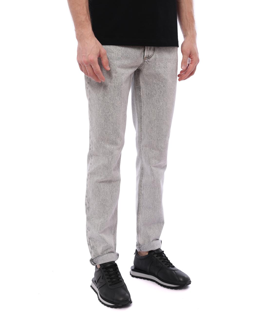 BRUNELLO CUCINELLI Серые хлопковые прямые джинсы, фото 2