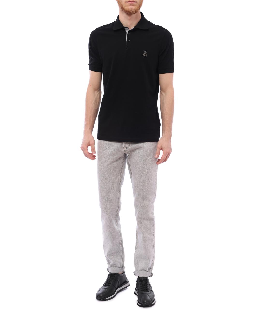 BRUNELLO CUCINELLI Серые хлопковые прямые джинсы, фото 5