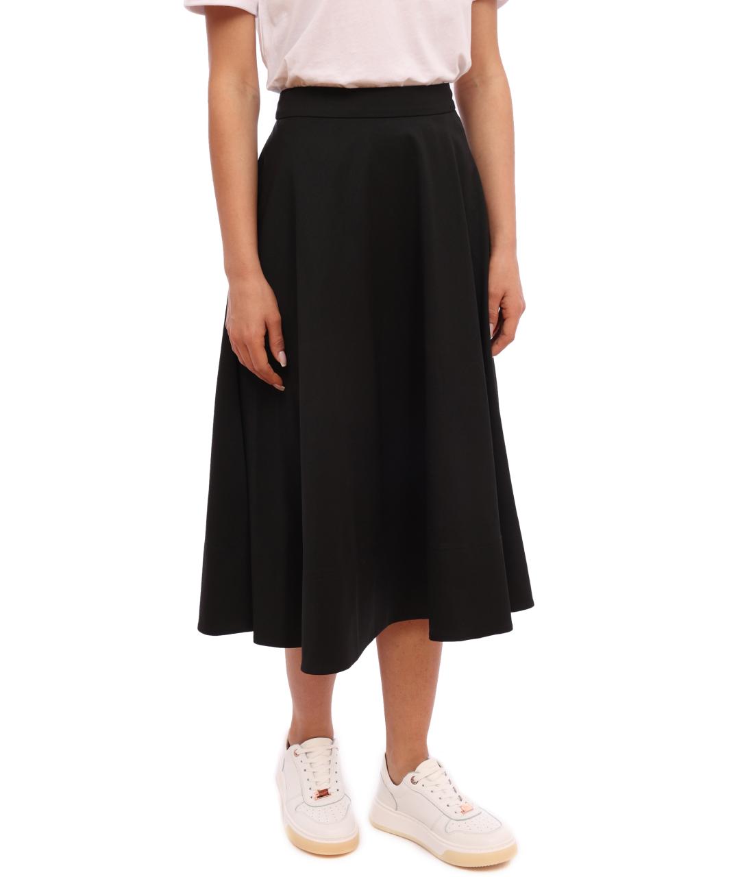 CALVIN KLEIN Черная полиэстеровая юбка миди, фото 3