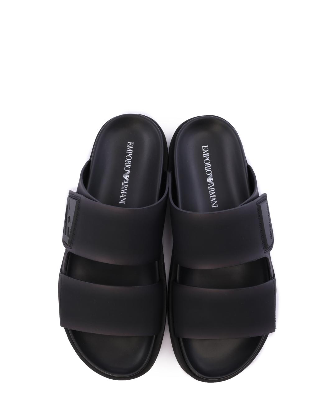 EMPORIO ARMANI Черные шлепанцы, фото 3