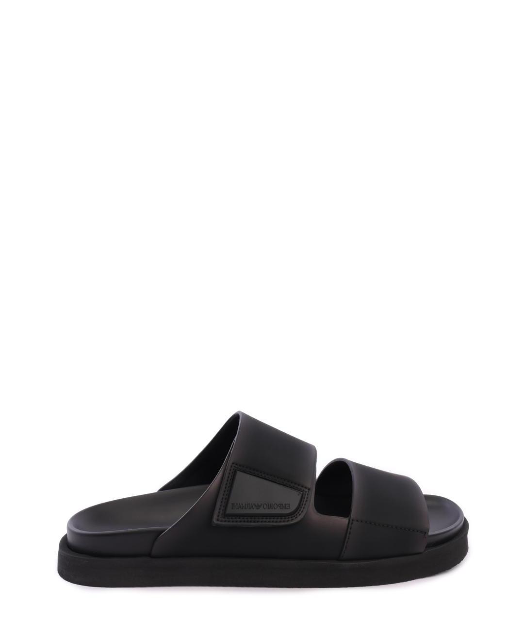 EMPORIO ARMANI Черные шлепанцы, фото 1