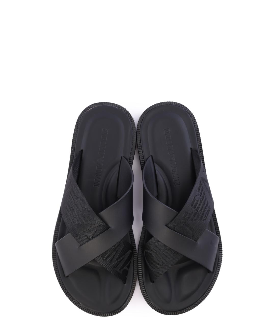 EMPORIO ARMANI Черные шлепанцы, фото 2