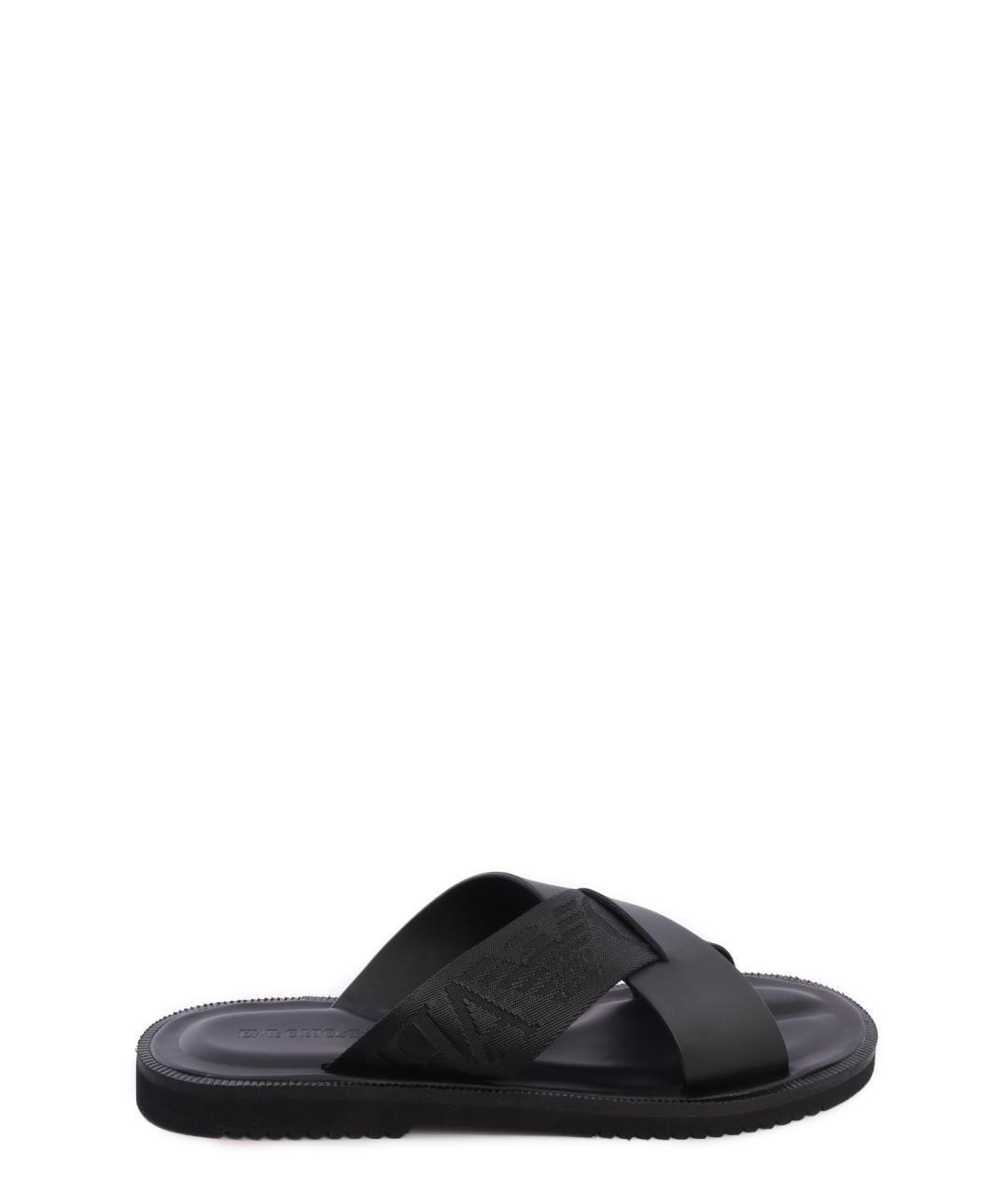 EMPORIO ARMANI Черные шлепанцы, фото 1