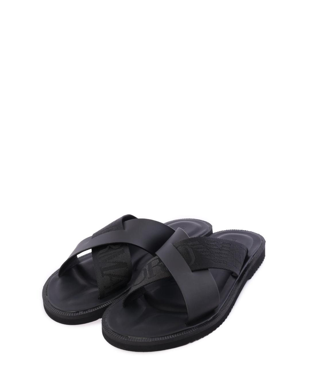 EMPORIO ARMANI Черные шлепанцы, фото 4