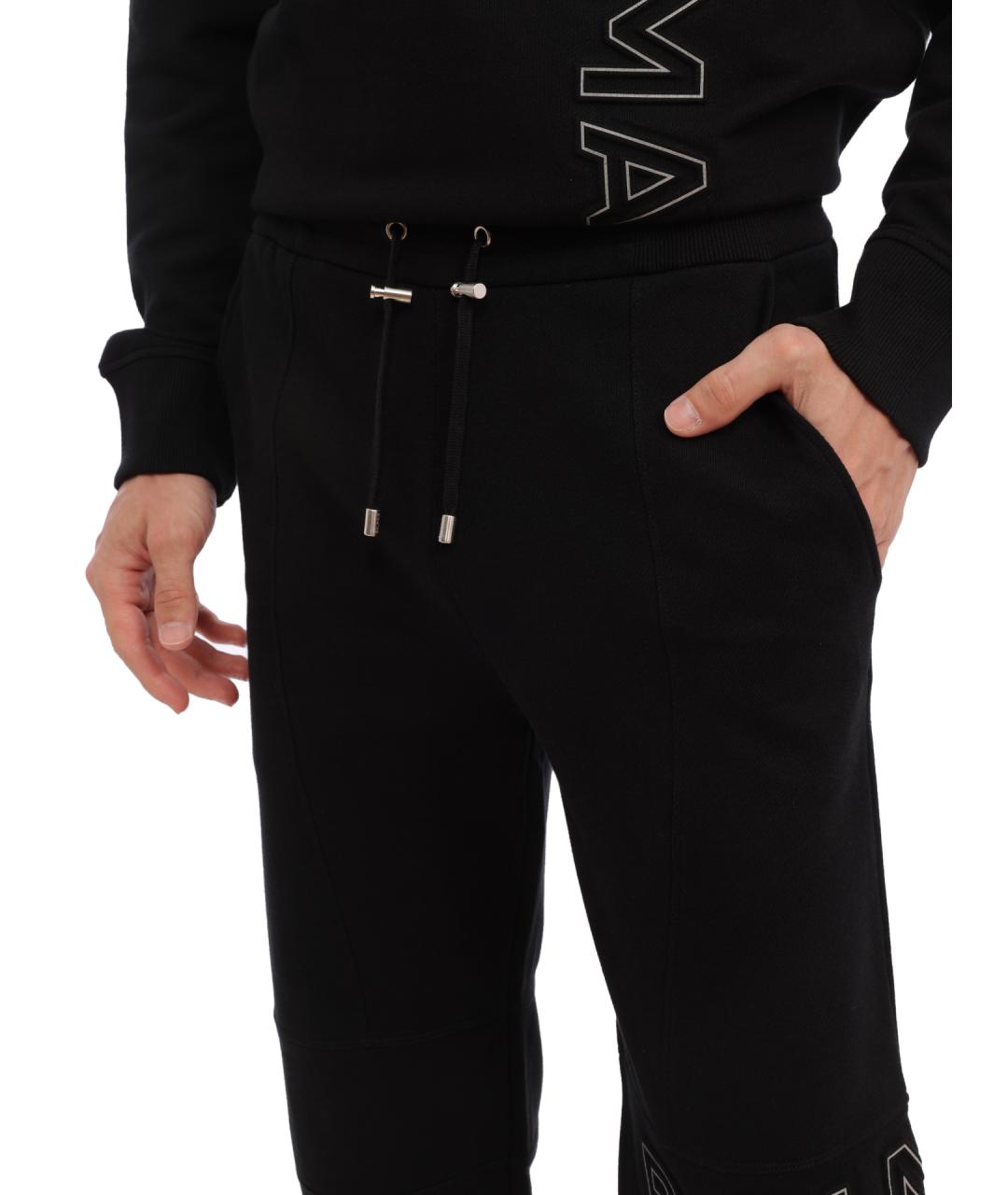 BALMAIN Черные хлопковые повседневные брюки, фото 5