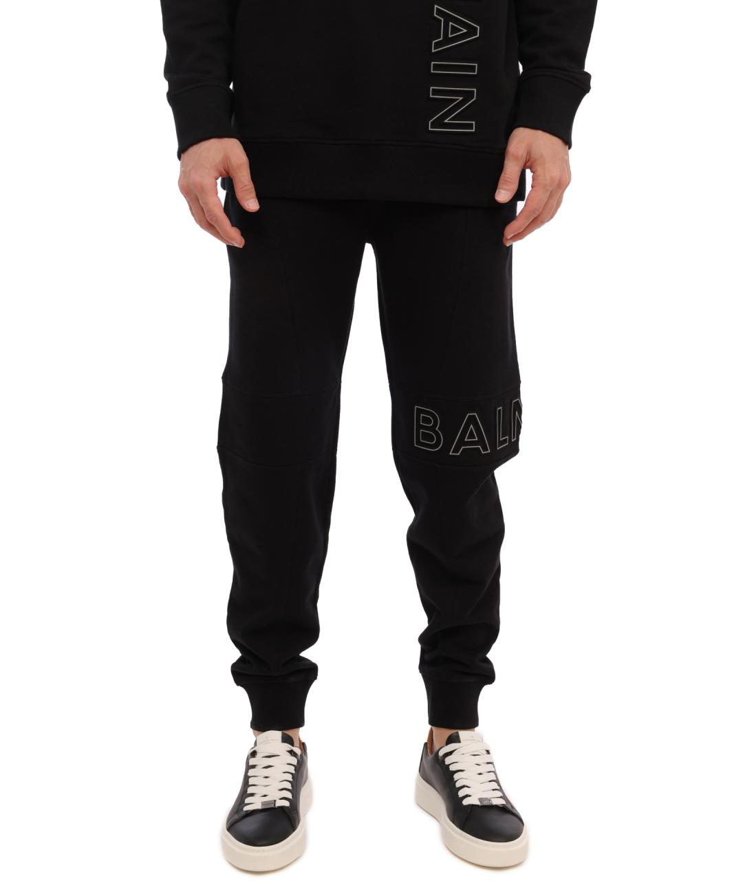 BALMAIN Черные хлопковые повседневные брюки, фото 1