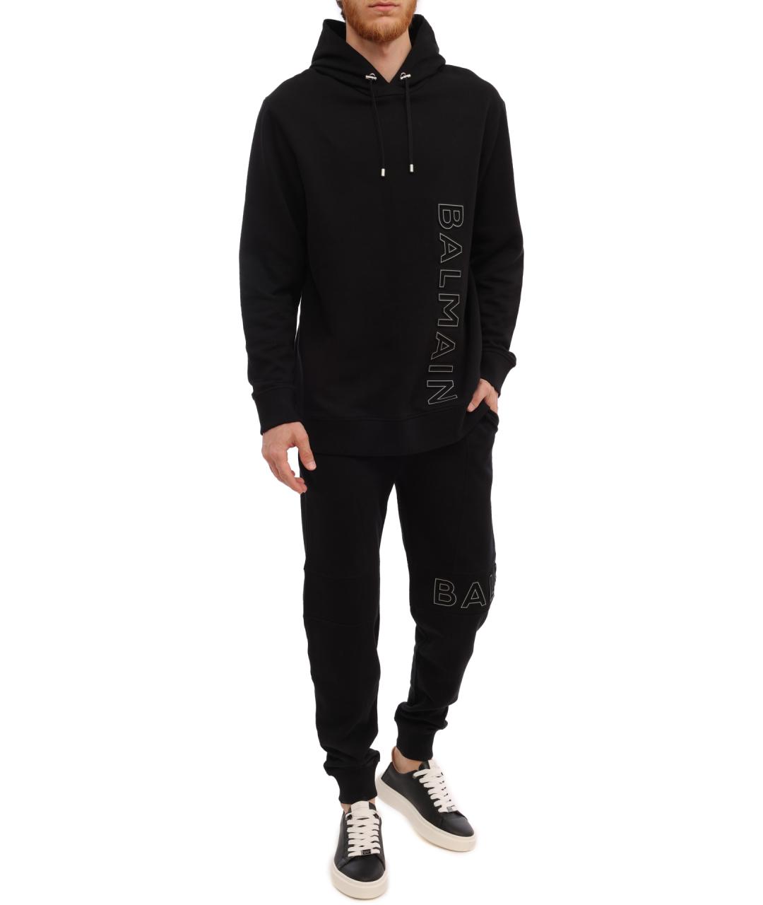 BALMAIN Черные хлопковые повседневные брюки, фото 2