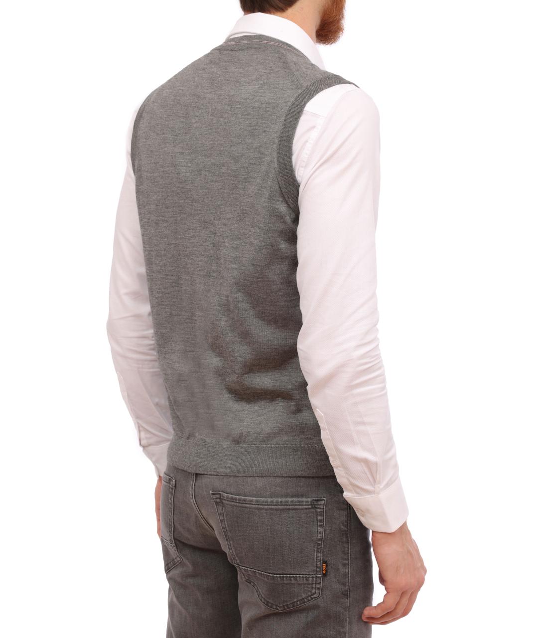 BRUNELLO CUCINELLI Серая кашемировая жилетка, фото 4