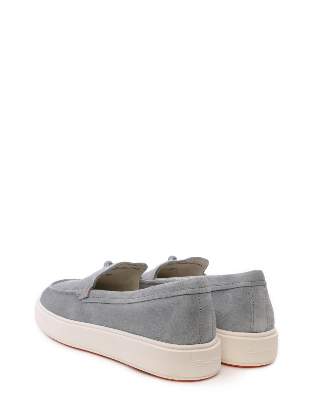 SANTONI Серые замшевые лоферы, фото 3