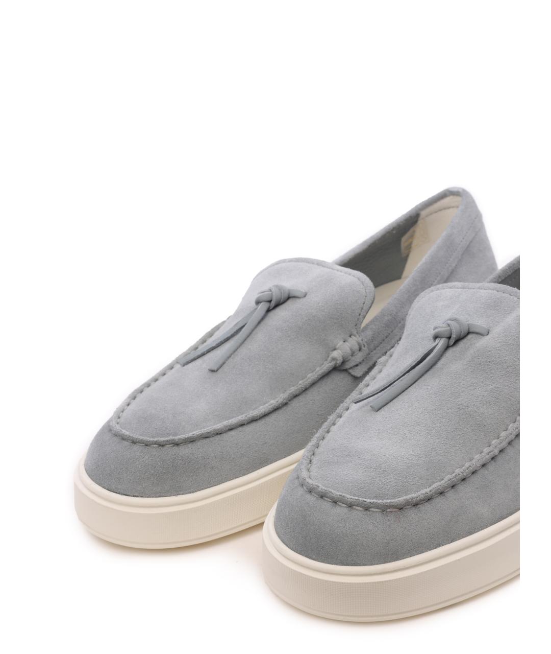 SANTONI Серые замшевые лоферы, фото 6