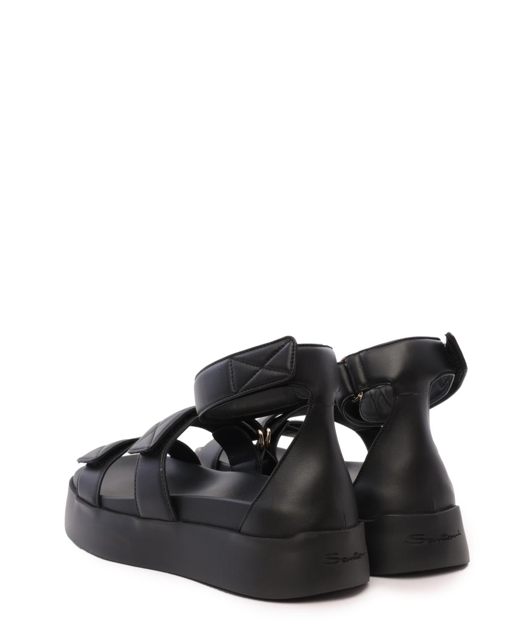 SANTONI Черные сандалии, фото 3