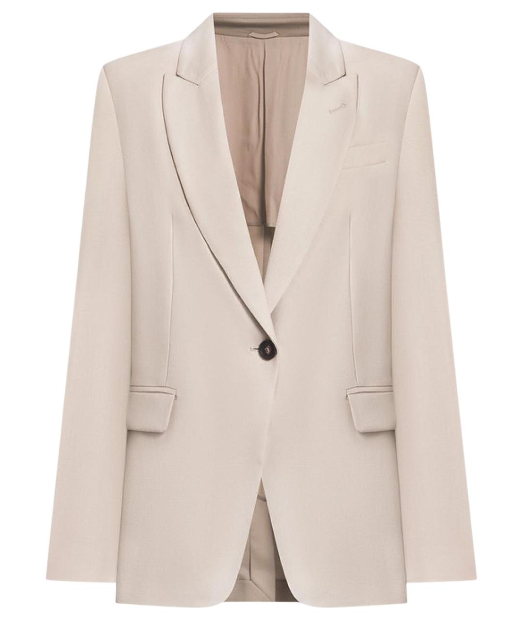 BRUNELLO CUCINELLI Бежевый шерстяной жакет/пиджак, фото 1
