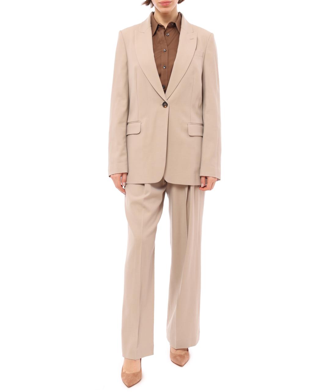 BRUNELLO CUCINELLI Бежевый шерстяной жакет/пиджак, фото 2