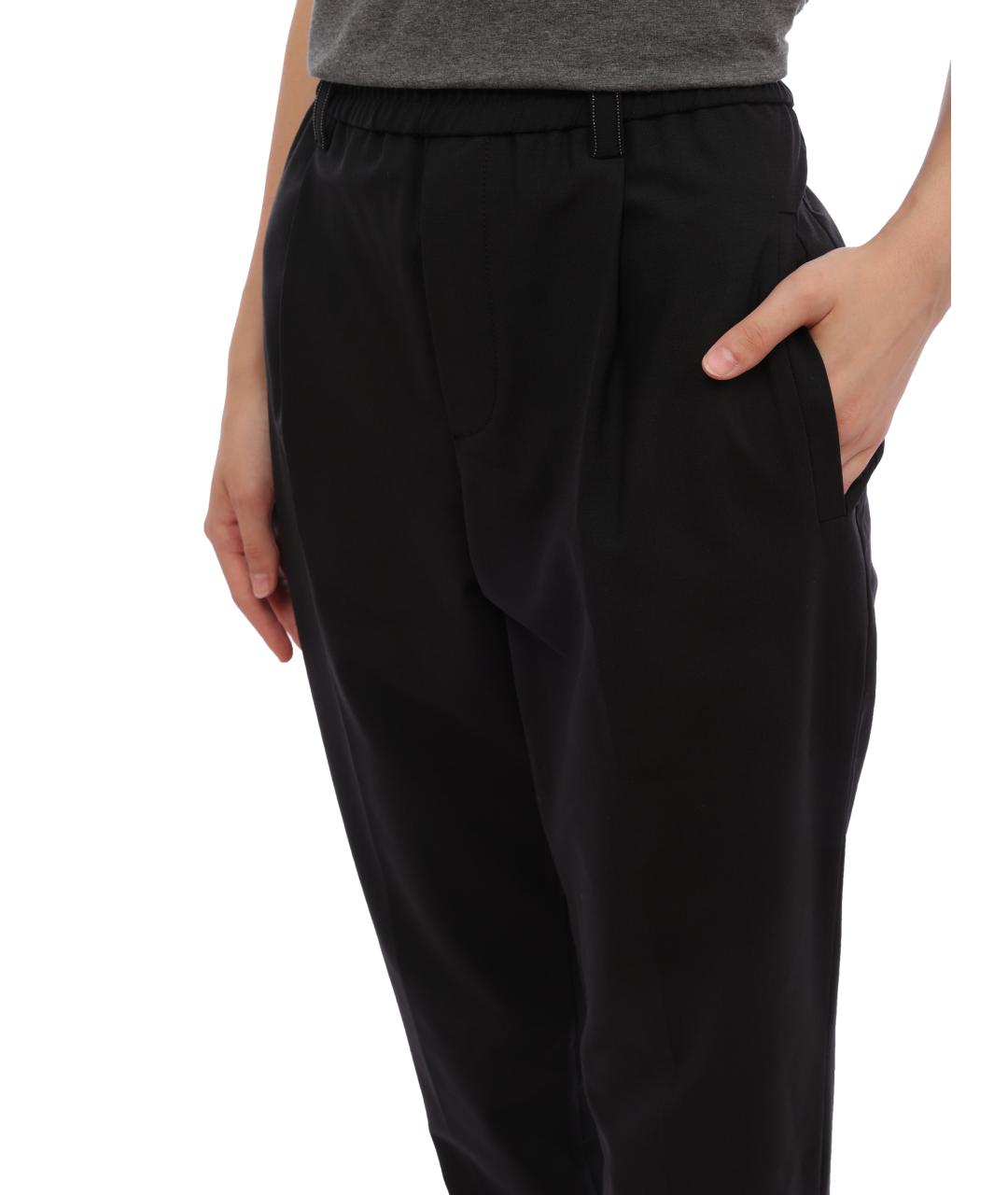 BRUNELLO CUCINELLI Черные прямые брюки, фото 3