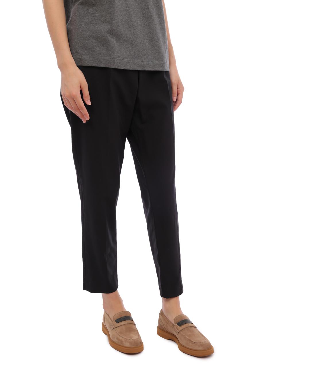 BRUNELLO CUCINELLI Черные прямые брюки, фото 2