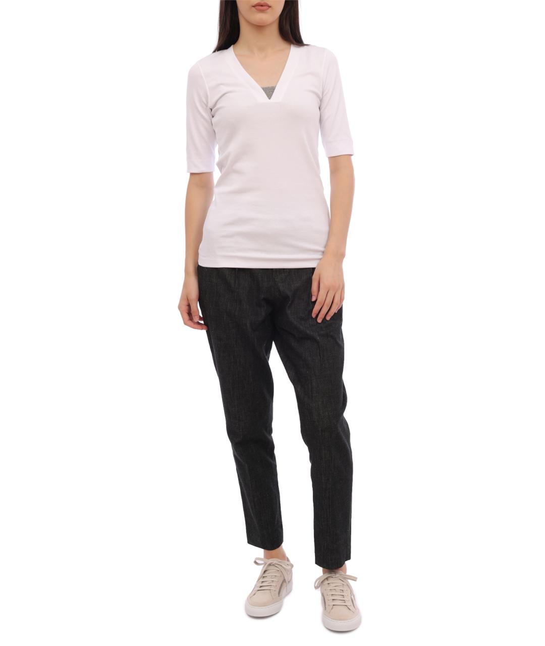 BRUNELLO CUCINELLI Белая хлопковая футболка, фото 2