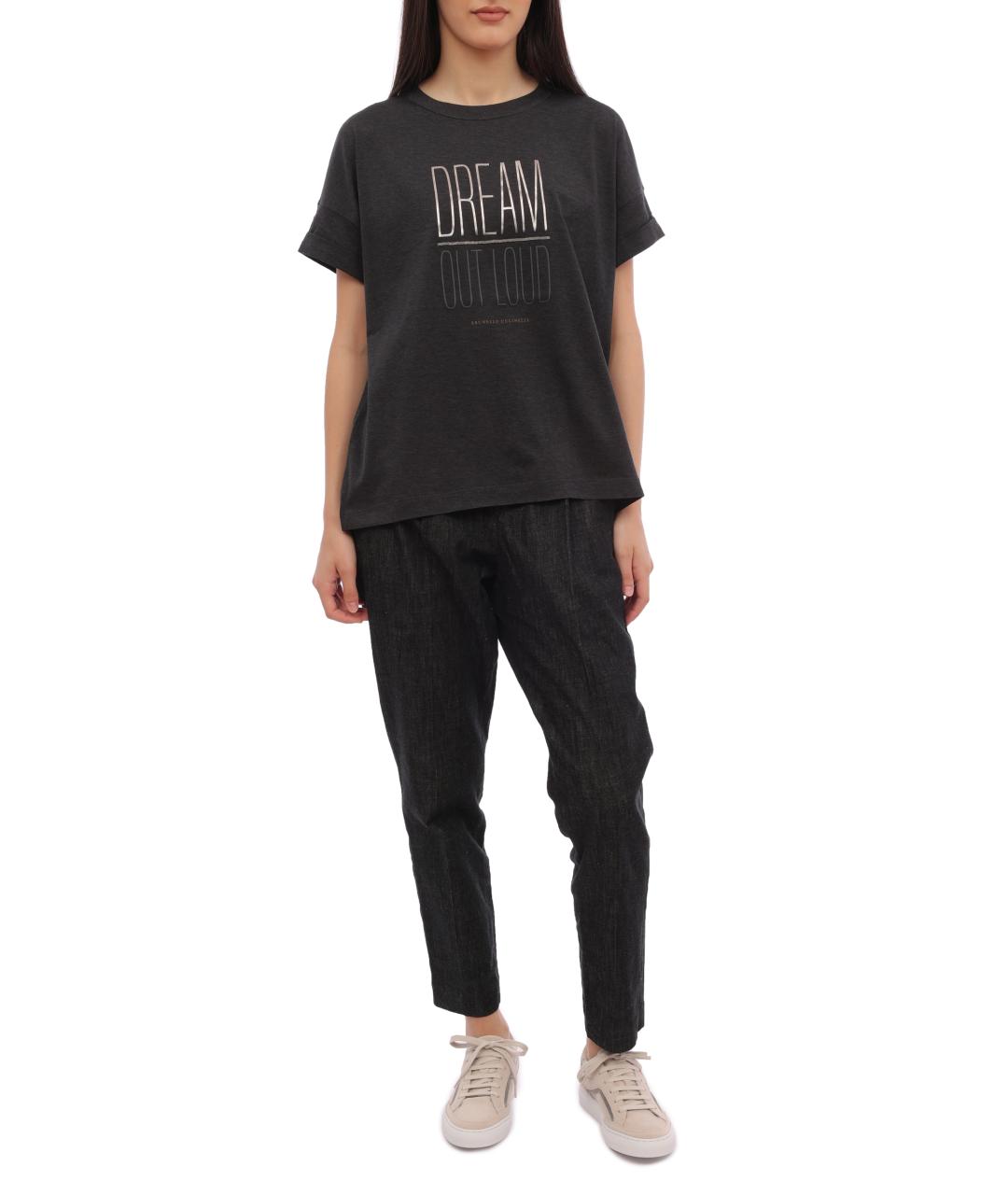 BRUNELLO CUCINELLI Черная хлопковая футболка, фото 1