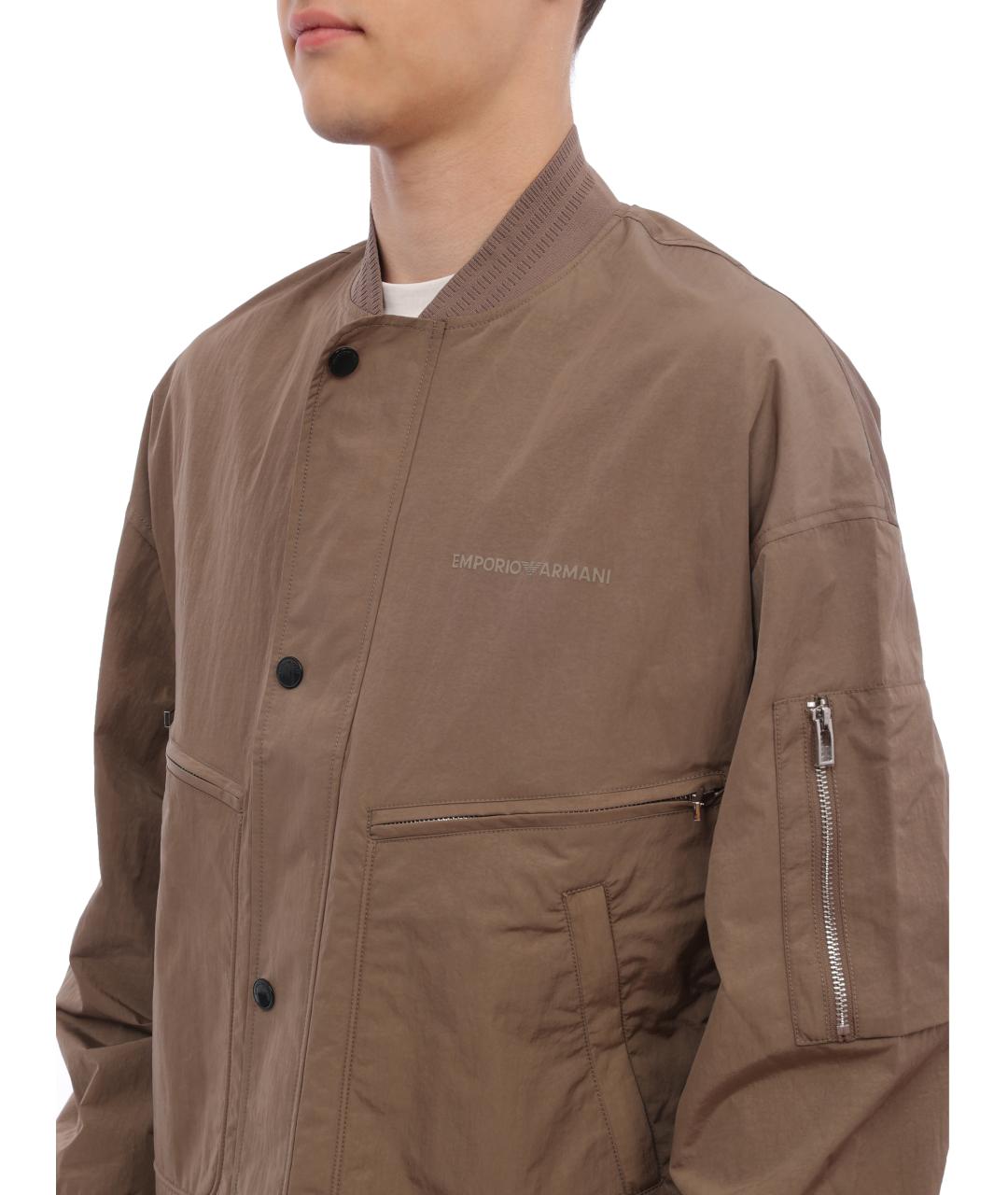 EMPORIO ARMANI Коричневая полиамидовая куртка, фото 5
