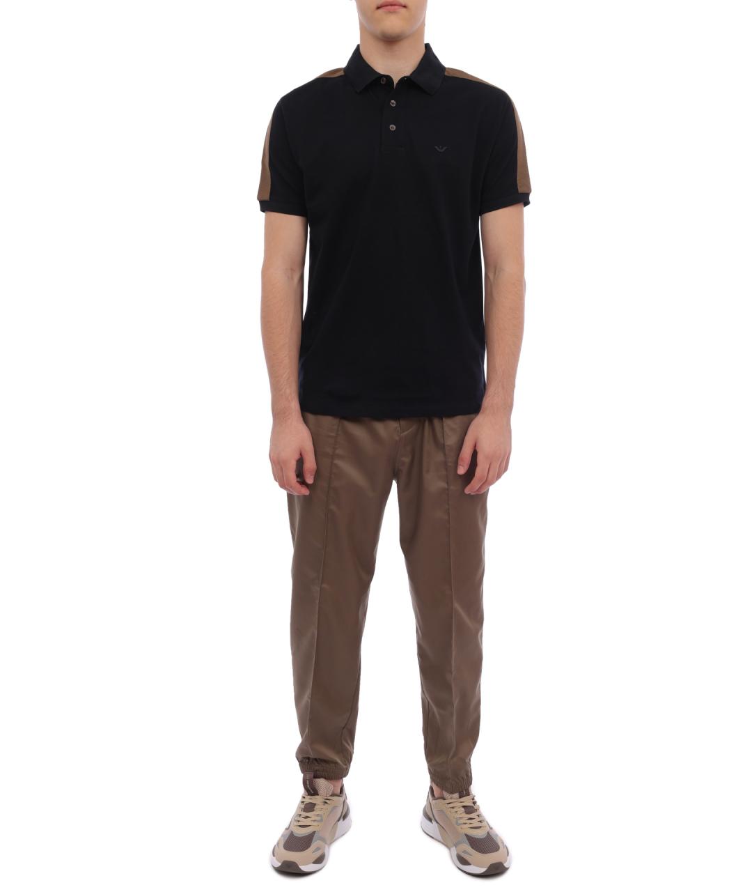 EMPORIO ARMANI Черное поло с коротким рукавом, фото 2
