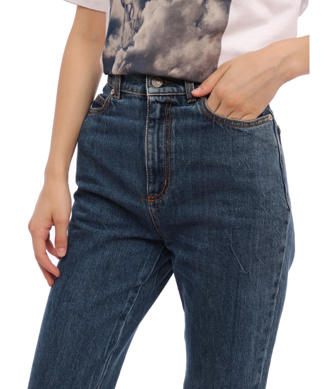 ALEXANDER MCQUEEN Синие хлопковые прямые джинсы, фото 4