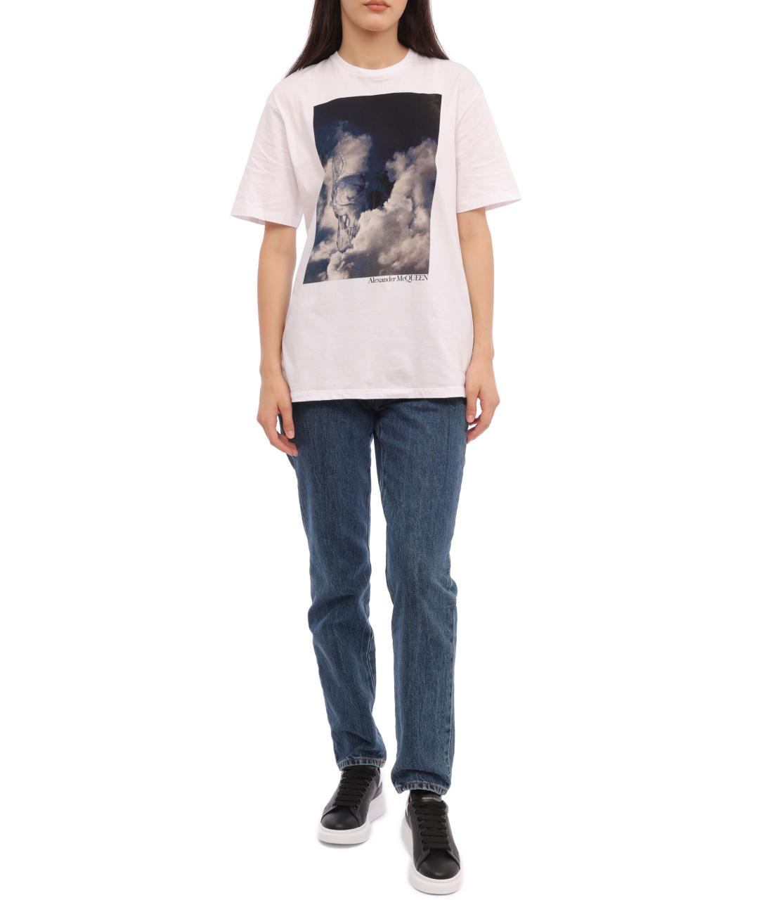 ALEXANDER MCQUEEN Синие хлопковые прямые джинсы, фото 1