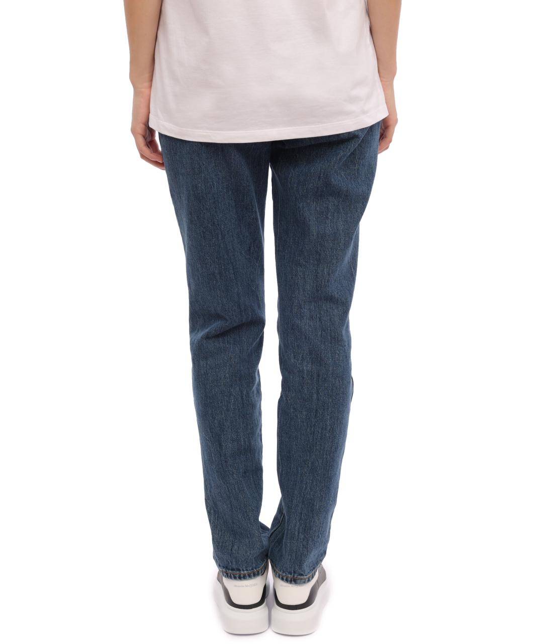 ALEXANDER MCQUEEN Синие хлопковые прямые джинсы, фото 3