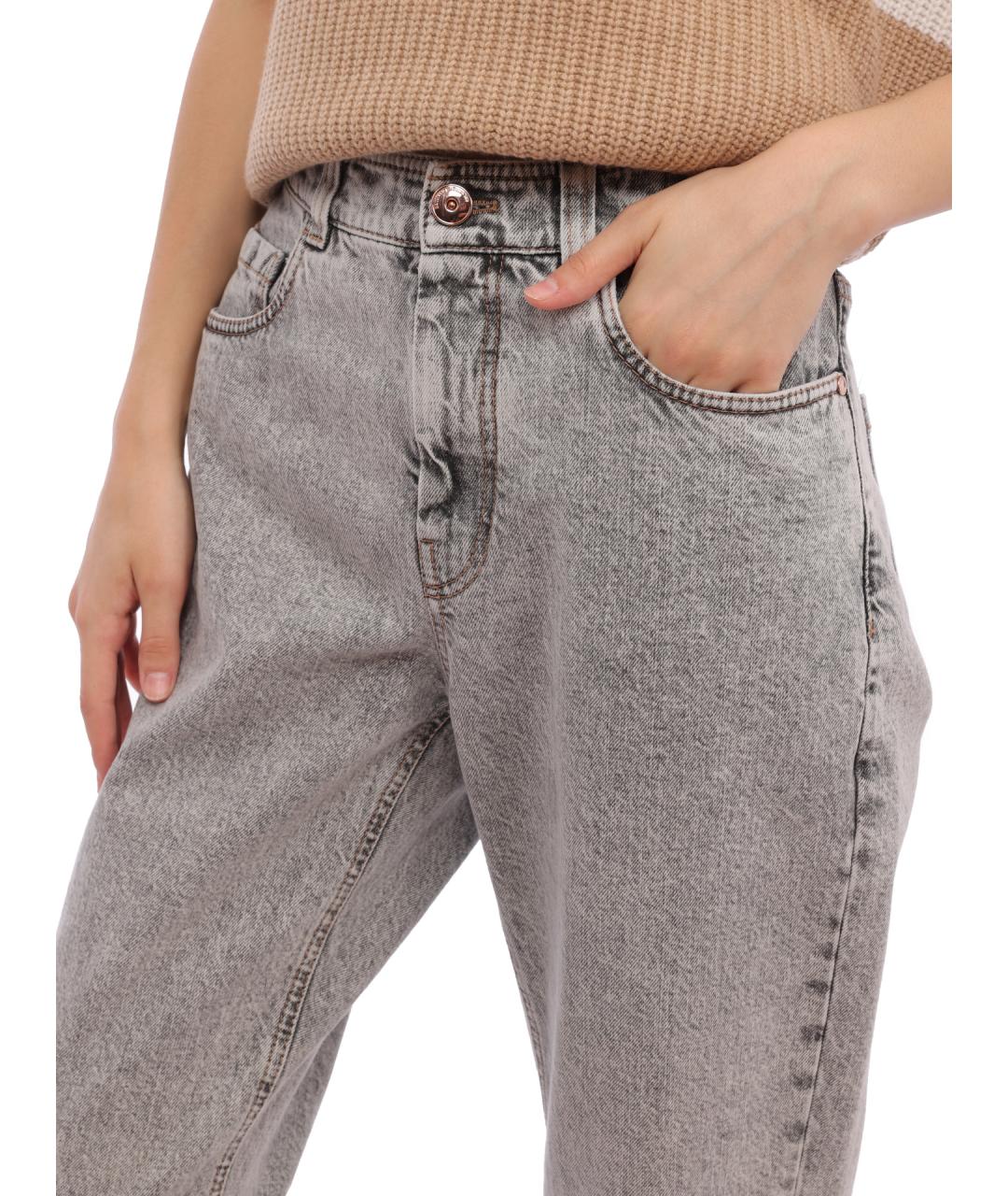 BRUNELLO CUCINELLI Серые прямые джинсы, фото 5