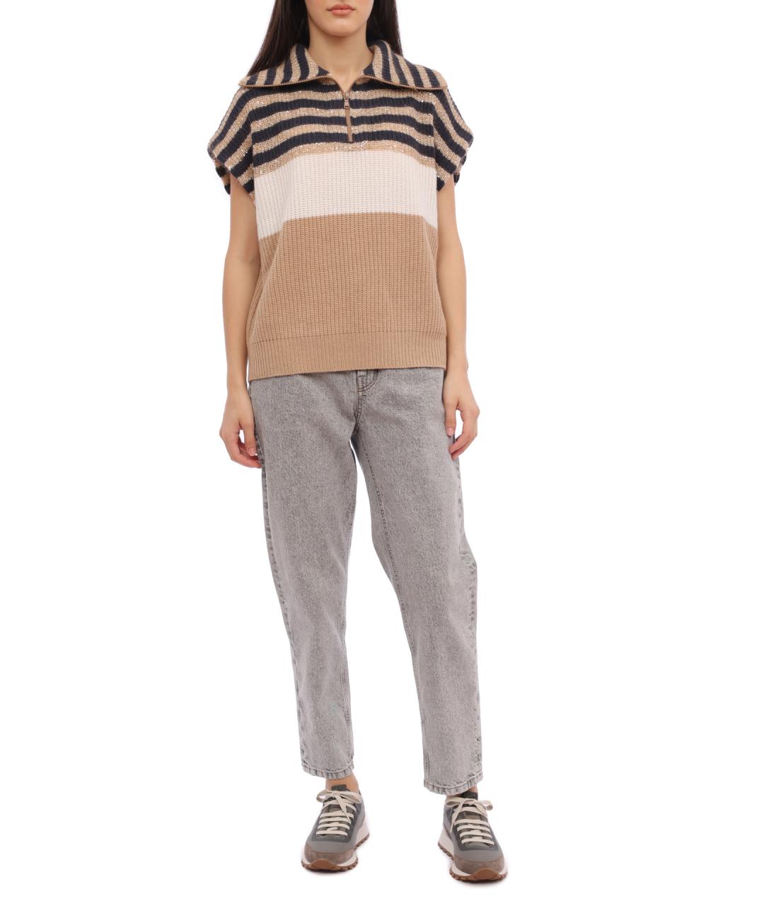 BRUNELLO CUCINELLI Серые прямые джинсы, фото 2