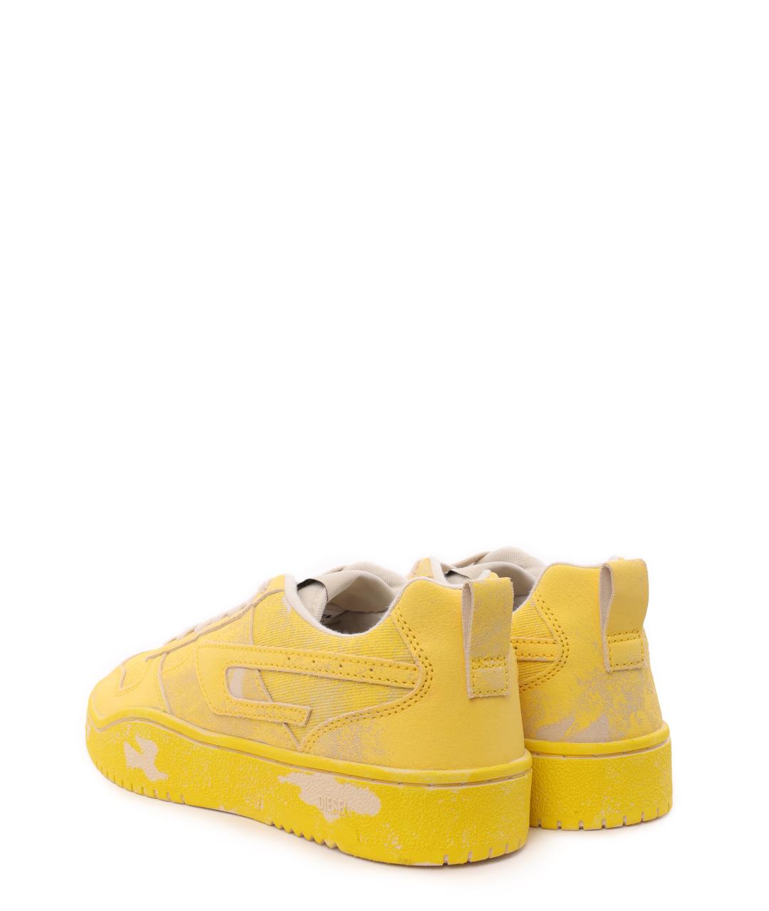 DIESEL Желтые текстильные низкие кроссовки / кеды, фото 3